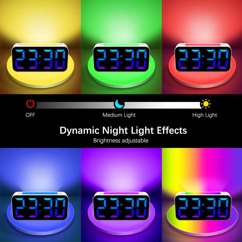 Topski Loud Alarm Clocks for Bedrooms Heavy Sleepers, Digital Bedside Clock with Night Light, Large Display, Dual Alarm, Snooze, Dimmable for Kids Teens Boys Girls - Image 2