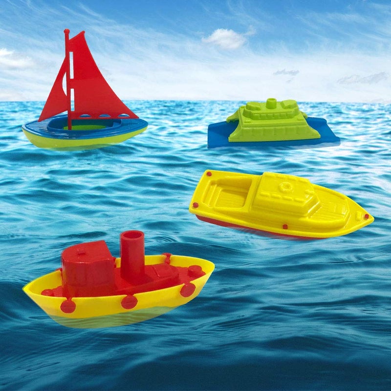 ArtCreativity Toy Boat Bath Toys for Kids & Toddlers, Set of 4, Kids Pool Toys for Outdoor Water Play, Floating Pool Boat Toys for Bathtub, Summer Beach Toys, Cute Party Favors for Boys and Girls - Image 4