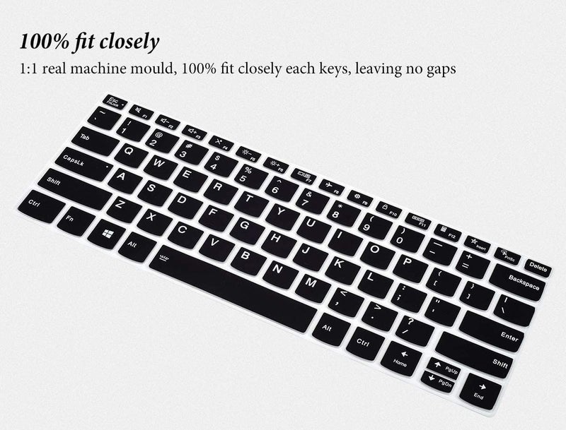 Laprite Keyboard Protector Cover for 2021 2020 Lenovo Flex 5 14", Ideapad 5 14",Silm 7 9 14", Yoga 5i 7i 9i 14,IdeaPad Flex 5 5i 14, IdeaPad Slim 5i 7i Pro, ThinkBook 14 14s G2 G3 - Black - Image 2