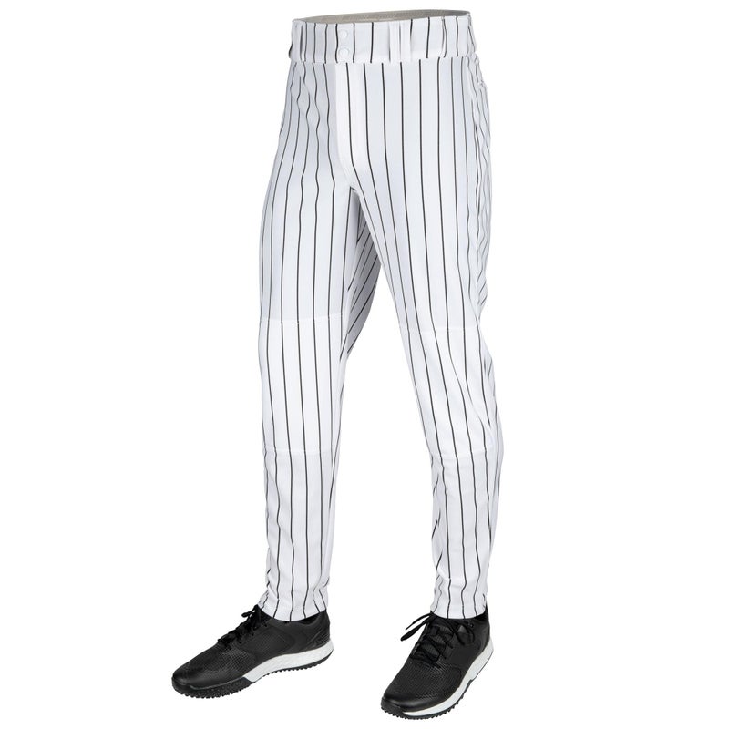 CHAMPRO Triple Crown 20 Tapered Bottom Baseball Pants with Pinstripes Adult Small White Black Pinstripes - Image 2