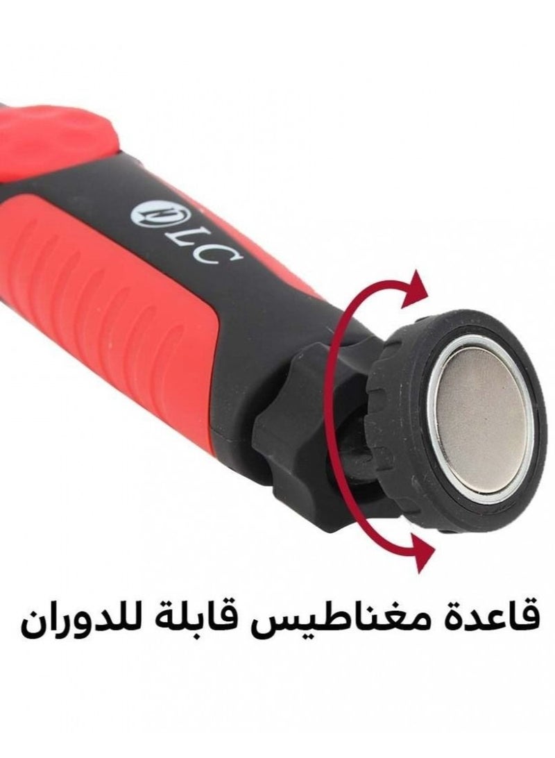 دي إل سي  مصباح عمل مرن قابل لإعادة الشحن بتقنية LED COB، مزود بقاعدة مغناطيسية دوارة ورأس قابل للطي والتعديل، يُشحن عبر منفذ USB، مصباح فحص محمول لإصلاح السيارات، مناسب لورش إصلاح السيارات، وورش الصيانة المنزلية، والاستخدام في حالات الطوارئ. - Image 5