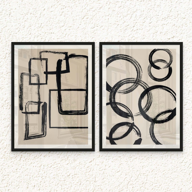 آرت دیکور  ديكور فني، طباعة بورتريه فنية جميلة مؤطرة، فن تجريدي حديث، عمل فني معاصر، مطبوعات تجريدية بسيطة، ديكور منزلي، غرفة معيشة، مكتب - Image 1