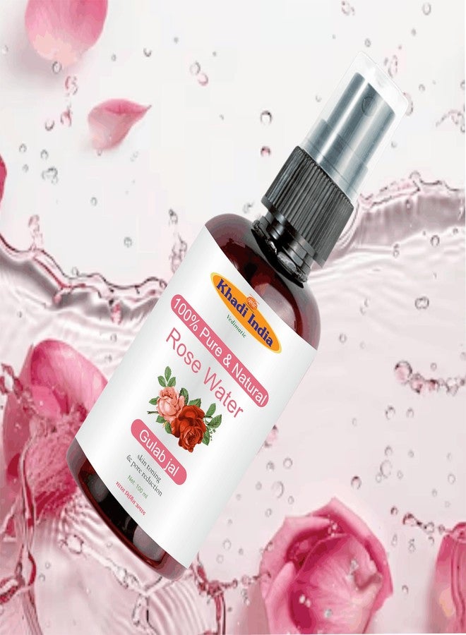 Vedimatic Khadi Herbals Rose Water Toner, Face Mist, Astringent, Ayurvedic, 100% Pure, Body-Spray | Oil-Control, Acne-Control, Hydration, Face CTM | Ayurvedic, Pure & Fresh Made, Steam-Distilled (Pack of 2 -200 ml.) - Image 2