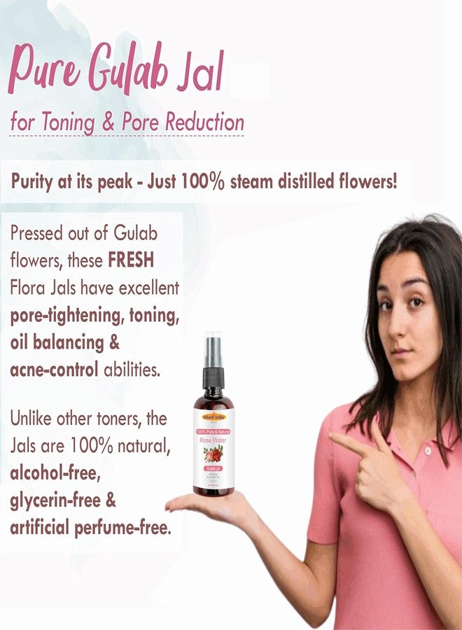 Vedimatic Khadi Herbals Rose Water Toner, Face Mist, Astringent, Ayurvedic, 100% Pure, Body-Spray | Oil-Control, Acne-Control, Hydration, Face CTM | Ayurvedic, Pure & Fresh Made, Steam-Distilled (Pack of 2 -200 ml.) - Image 4