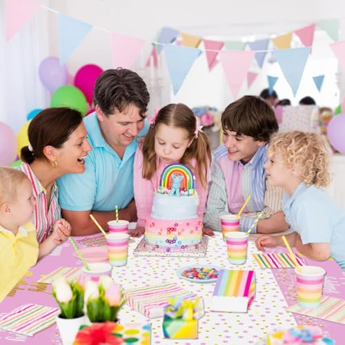 AMFIN 54 x 72 Inch Happy Birthday Printed Metallic Foil Disposable Table Cover, Tablecloth for Party, Birthday Decoration. Waterproof, Shiny Finish - Pink [Pack of 1] - Image 5