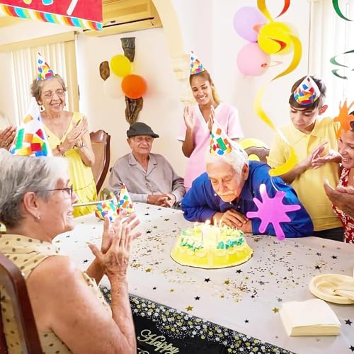 AMFIN 54 x 72 Inch Happy Birthday Printed Metallic Foil Disposable Table Cover, Tablecloth for Party, Birthday Decoration. Waterproof, Shiny Finish - Pink [Pack of 1] - Image 4