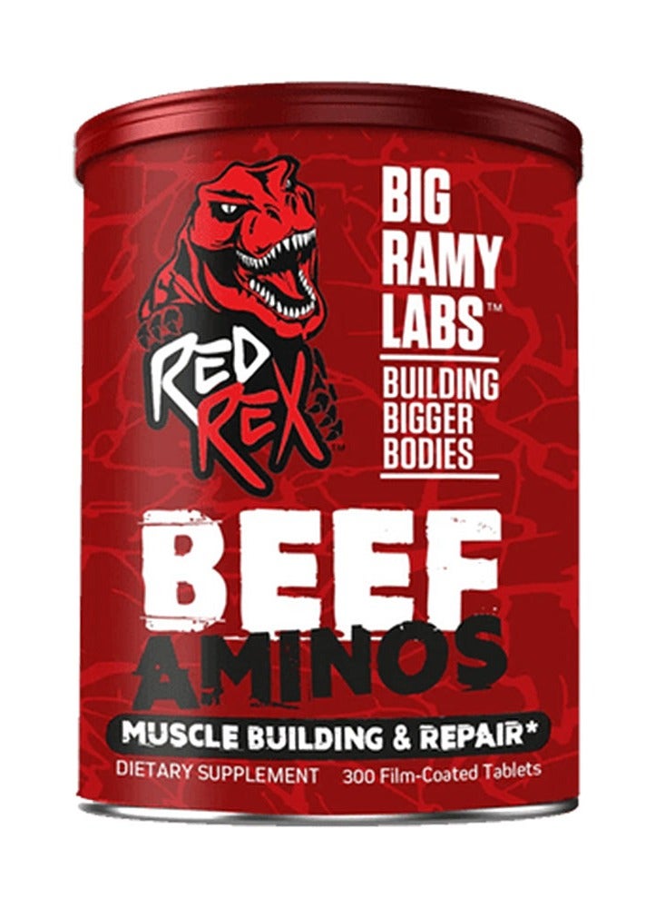 Big Ramy Labs Red Rex Beef Amino, Improve Exercise Performance, Supports Energy and Muscle Developments, 300 Tablets