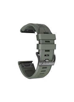 Dado Silicone Watch Strap 26 mm width for Garmin Fenix 7X | Fenix 6X | Fenix 5X | 5 Plus | Fenix 6X Pro | Fenix 3 | Fenix 3 HR | Descent MK1| D2 Delta PX Smartwatch Strap (Army Green)  - Image 2