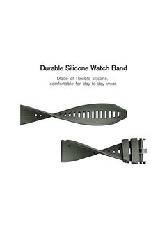 Dado Silicone Watch Strap 26 mm width for Garmin Fenix 7X | Fenix 6X | Fenix 5X | 5 Plus | Fenix 6X Pro | Fenix 3 | Fenix 3 HR | Descent MK1| D2 Delta PX Smartwatch Strap (Army Green)  - Image 4