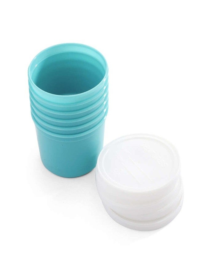 MediChoice Denture Cup, With Opaque Lid, 8 Ounce, Teal (Bag of 25) - Image 2