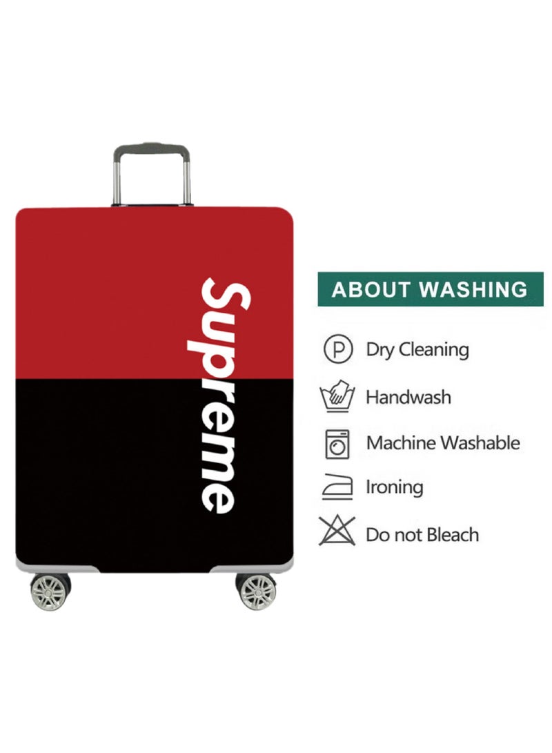 TNGames Supreme Pattern Streetwear Brand Fashionable & Stain-Resistant Design Extra Thick & Highly Elastic Suitcase Protector Cover (Fits 28-32 Inch Luggage) + Free Macaron Apple Green PVC Luggage Tag | Dustproof & Scratchproof - Easy Airport Identification - Image 5