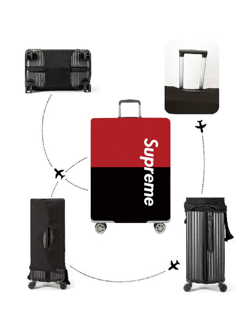 TNGames Supreme Pattern Streetwear Brand Fashionable & Stain-Resistant Design Extra Thick & Highly Elastic Suitcase Protector Cover (Fits 28-32 Inch Luggage) + Free Macaron Apple Green PVC Luggage Tag | Dustproof & Scratchproof - Easy Airport Identification - Image 2