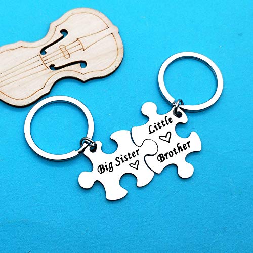 Xiahuyu Sister Brother Keychain Set Brother and Sister Gifts for Little Brother Big Sister Keychain Set for Little Brother Gifts from Big Sister Christmas Birthday Gifts Family Gifts for Sister Brother - Image 4