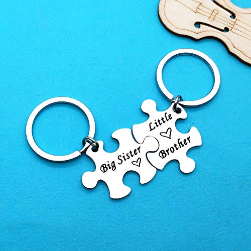 Xiahuyu Sister Brother Keychain Set Brother and Sister Gifts for Little Brother Big Sister Keychain Set for Little Brother Gifts from Big Sister Christmas Birthday Gifts Family Gifts for Sister Brother - Image 5