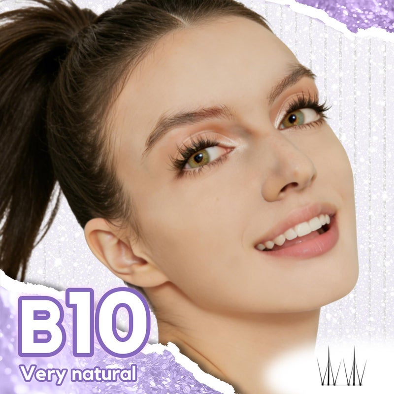 GAQQI عناقيد رموش سفلية GAQQI - رموش سفلية طبيعية مع شريط شفاف، تمديدات رموش منزلية، رموش سفلية ناعمة ومريحة بشريط رفيع، رموش يومية خفيفة 5مم+6مم 48 قطعة (B10) - Image 4