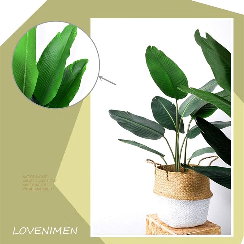 LOVENIMEN Artificial Plants Tropical Leaves, Fake Greenery Banana Tree Faux Palm Plant Large Leaf Indoor Outdoor Home Garden Office Verandah Wedding Floral Arrangement Decor Party Decoration - 1 Pack - Image 3