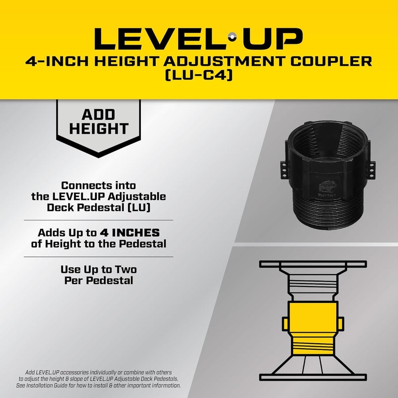 Dap Bison LevelUp Pedestal System Accessory Height Coupler 4 in 7079806010 - Image 2
