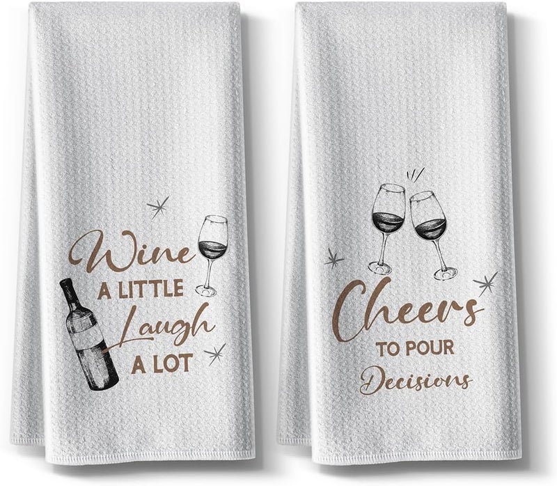 Hcaredee Funny Kitchen TowelsThemed Dishcloth Towels Decor14x26inchHand TowelsTea TowelsGift for LoverHostessHousewarmingValentines DayCandlelight Dinner2packGold - Image 1