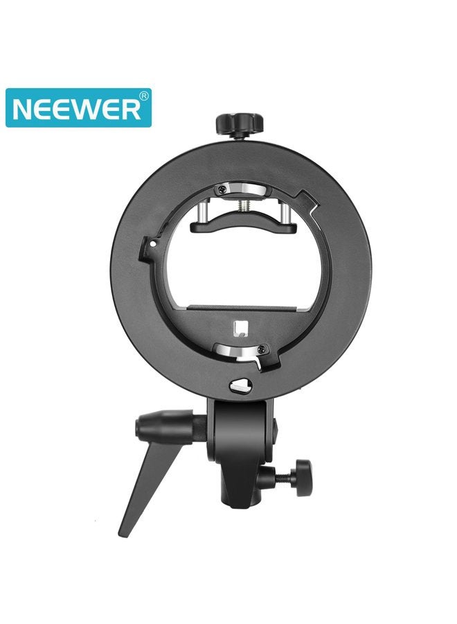 Neewer S Type Bracket Holder with Bowens Mount for Square Head Flash Speedlite Compatible with Godox AD200Pro NEEWER Z760 NW760 NW700 TT560 Q3, Large Handle, Umbrella Mount, ST-FS - Image 2