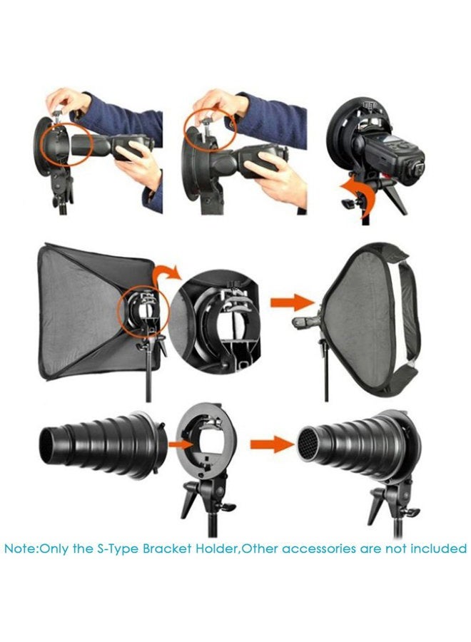 Neewer S Type Bracket Holder with Bowens Mount for Square Head Flash Speedlite Compatible with Godox AD200Pro NEEWER Z760 NW760 NW700 TT560 Q3, Large Handle, Umbrella Mount, ST-FS - Image 5