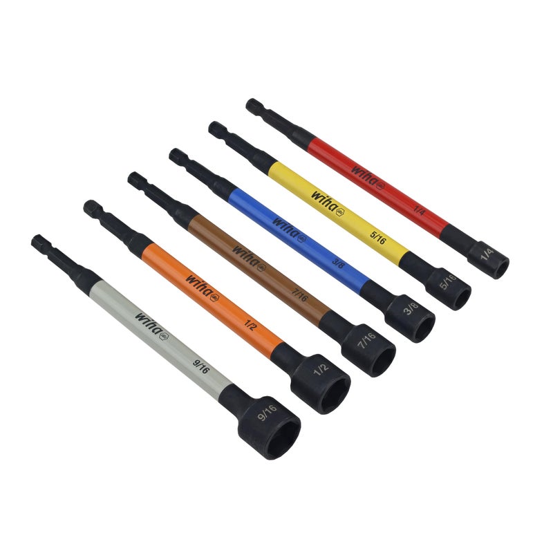 Wiha 70486 Color Coded Magnetic Nut Setter SAE 6 Pc. Set - Image 4