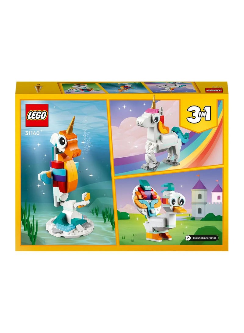 LEGO Creator 3in1 Magical Unicorn Set 31140 - Transformable Mythical Creatures, 145 Pieces for Ages 7 Years+ - Image 2