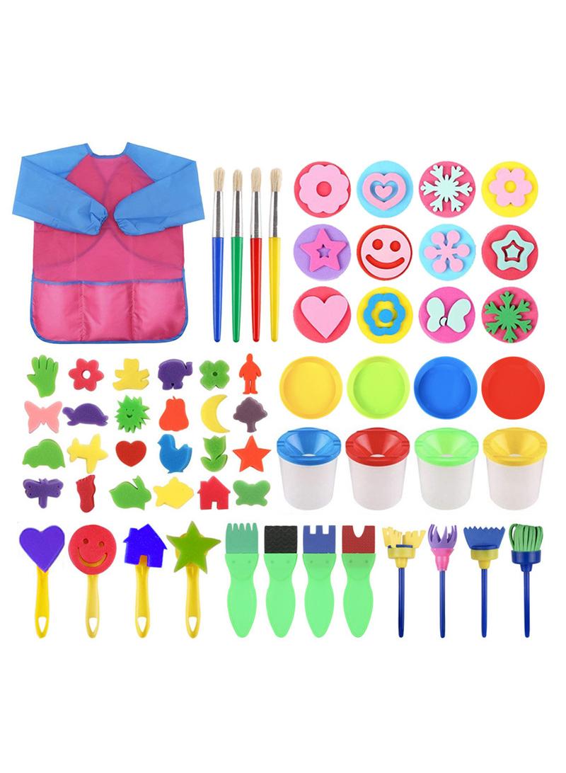 61-Piece Children's Painting Sponge Brush Set - Image 1