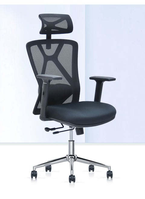 Office Chair Ergonomic Desk Office Chair With Footrest Breathable Mesh Design High Back Computer Chair Adjustable Headrest And Lumbar Support Mh-897 - Black