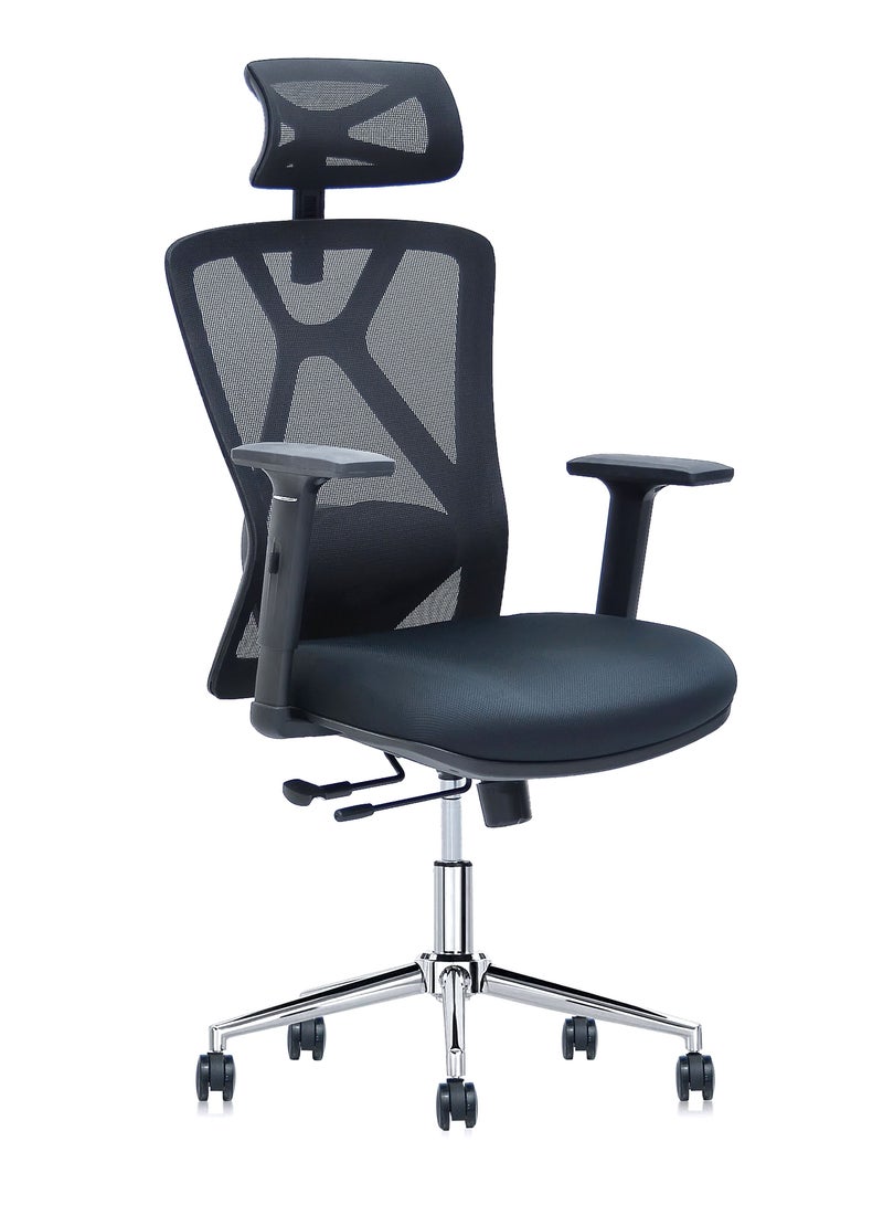 Multi Home Furniture Office Chair Ergonomic Desk Office Chair With Footrest Breathable Mesh Design High Back Computer Chair Adjustable Headrest And Lumbar Support Mh-897 - Black  - Image 2