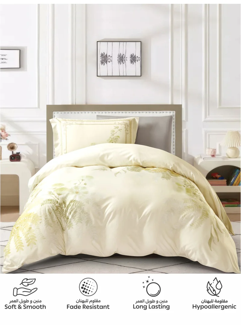 Donetella Digital Print Duvet cover Set,Queen Size 200x230 cm - 4-Pcs Bed Set, ,Emirate Collection, Microfiber - 1 Duvet Cover, 1 Fitted Sheet, 1 Pillow Shams, 1 Pillowcases (Filler Not Include)