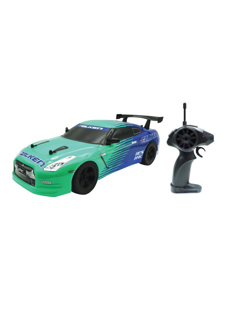 D-power - 1:10 Nissan GT-R Falken RC Car – 2.4GHz Remote Control, 7.4V USB Rechargeable Battery, Realistic Drift Design, for Kids Ages 6+ - Image 1