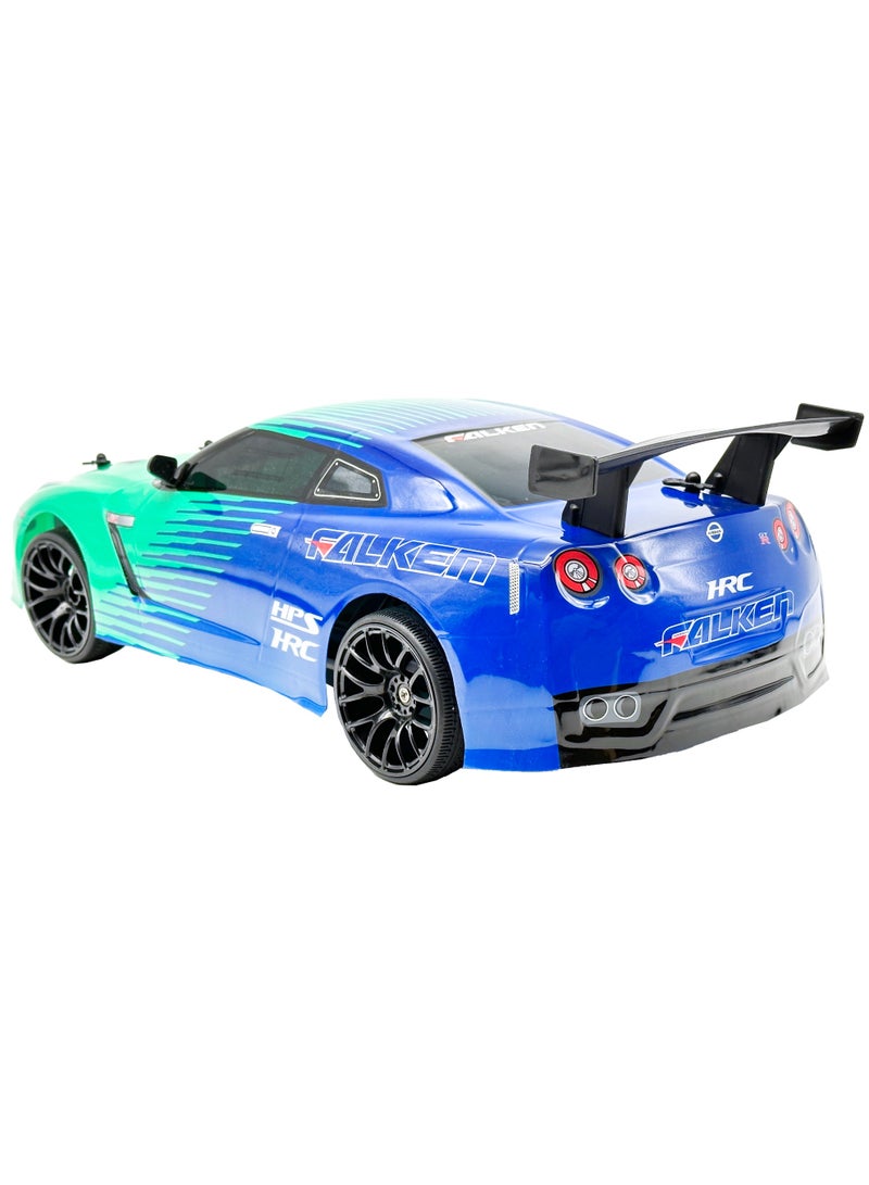 D-power - 1:10 Nissan GT-R Falken RC Car – 2.4GHz Remote Control, 7.4V USB Rechargeable Battery, Realistic Drift Design, for Kids Ages 6+ - Image 4