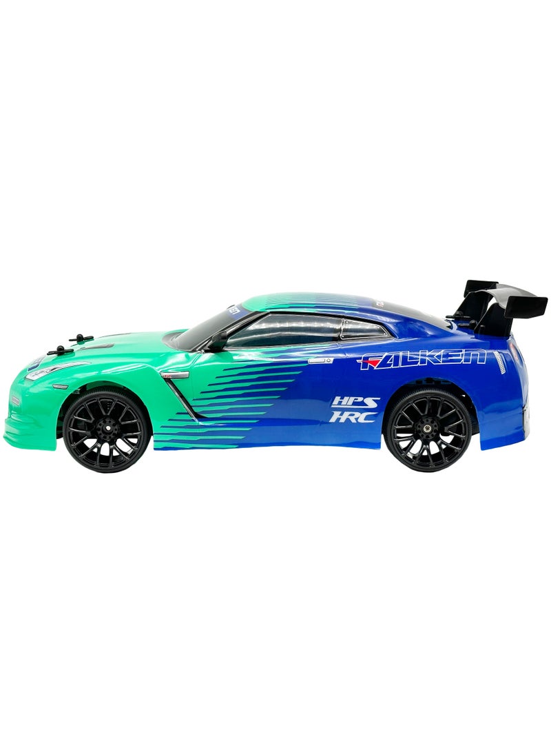 D-power - 1:10 Nissan GT-R Falken RC Car – 2.4GHz Remote Control, 7.4V USB Rechargeable Battery, Realistic Drift Design, for Kids Ages 6+ - Image 3