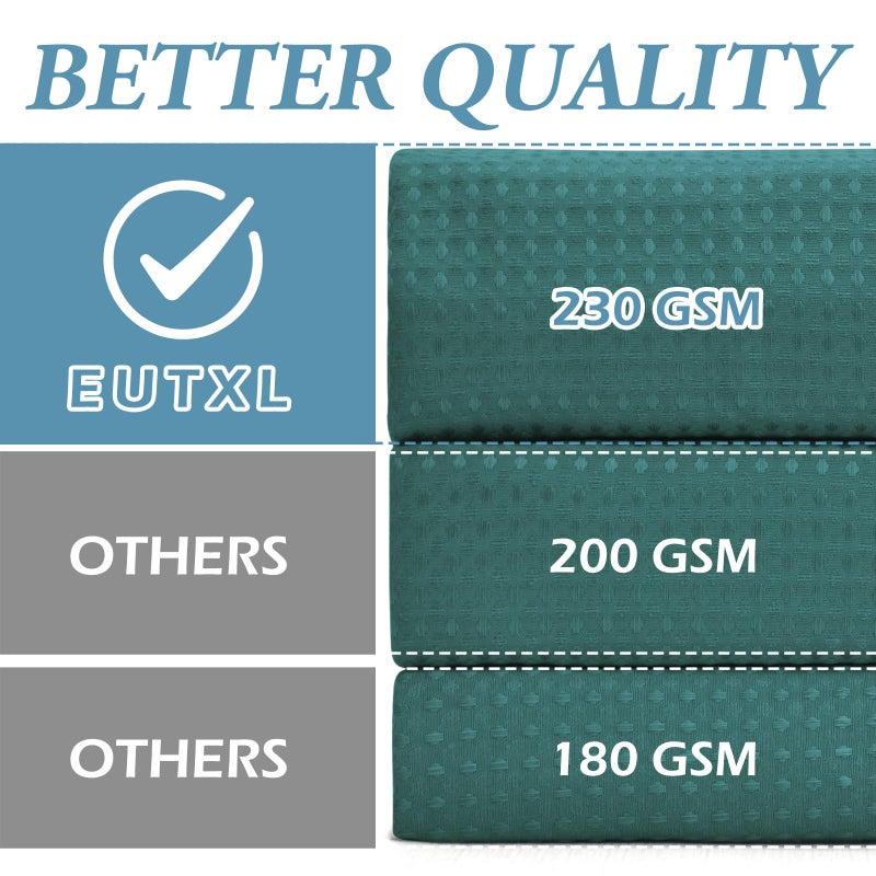 EUTXL Seaweed Green No Hook Shower Stain مع Snap في بطانة 230GSM الستائر Waffle Weave Weave Sertains للحمام 71W × 74H - Image 1