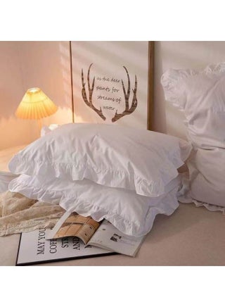 # Pillowcase Ins Pillowcase Pair For Students One For Children Princess Style Solid Color Ruffled Pillowcase Household-Color:White [two Pillowcases]-Specifications:48cmX74cm - pzsku/Z229E5350B78243190007Z/45/1746225273/8debda33-aa3d-47bf-b814-a6e3598c6cd9