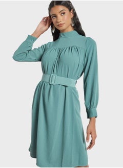 MELA LONDON High Neck Belted Dress  - Image 4