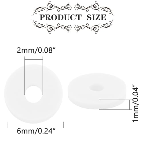 Hiswan 1000pcs Heishi Beads White Polymer Clay Beads for Jewelry Making Bracelets Necklace 6mm - Image 3