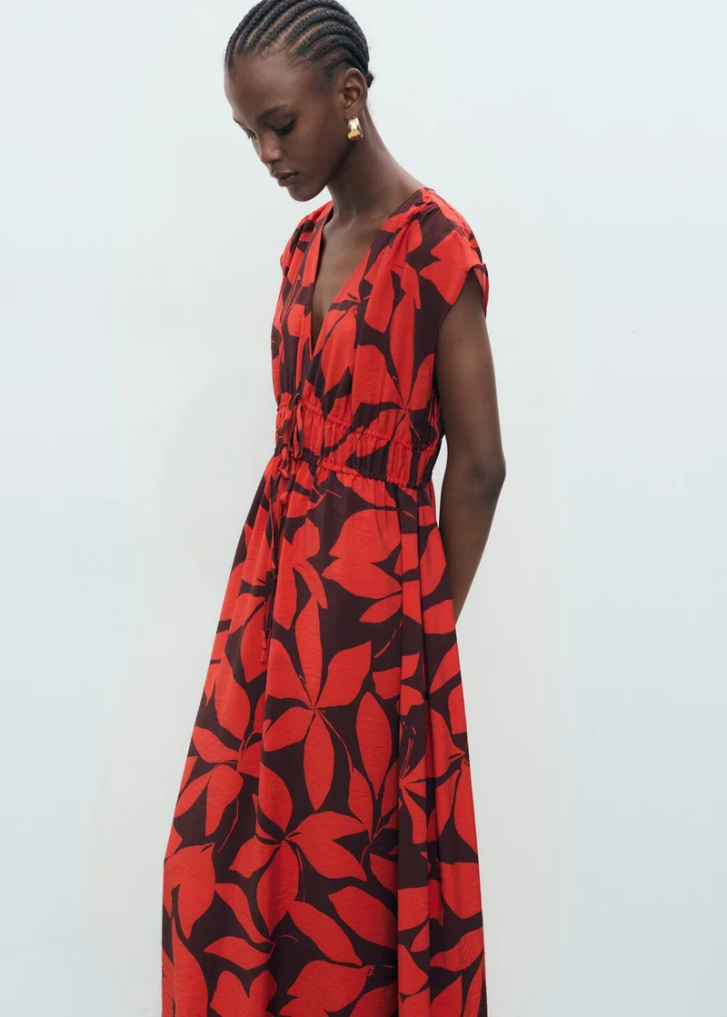 MANGO Floral Print Midi Dress