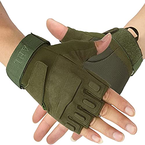 ZaySoo Gloves for Bike Riders/Cycling Leather Knuckles Design Strong Grip - Green - Image 2