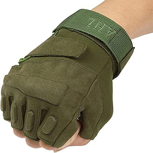 ZaySoo Gloves for Bike Riders/Cycling Leather Knuckles Design Strong Grip - Green - Image 1
