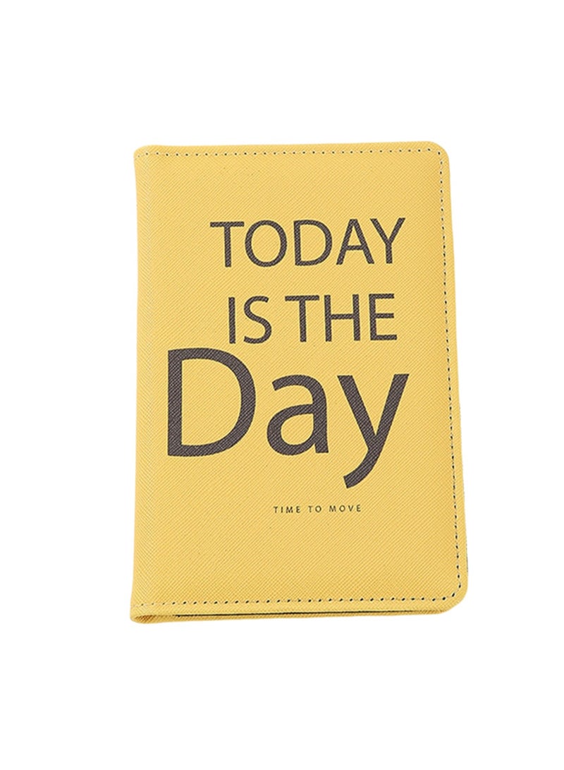 Yellow Letter Passport Holder Wallet Passport Holder, Multifunctional Girls And Boys Card Holder Pu Leather Travel Document Holder, Travel Accessories - Image 1