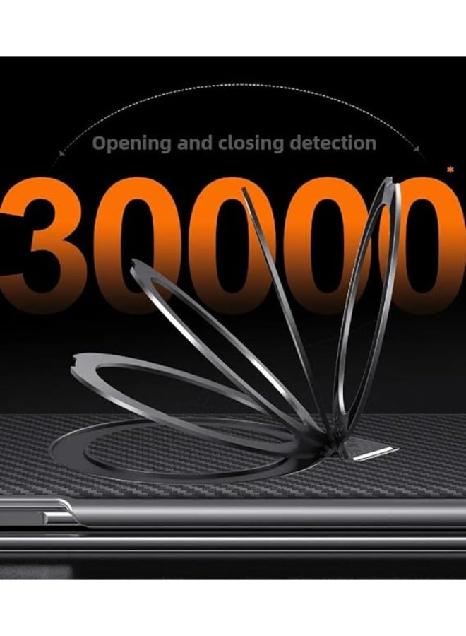 Magnetic Case for Huawei Mate X7 5G Support Wireless Charging Kevlar Carbon Fiber Texture PU Leather Case with Kickstand Shockproof Cover for Huawei Mate X7 - Image 4