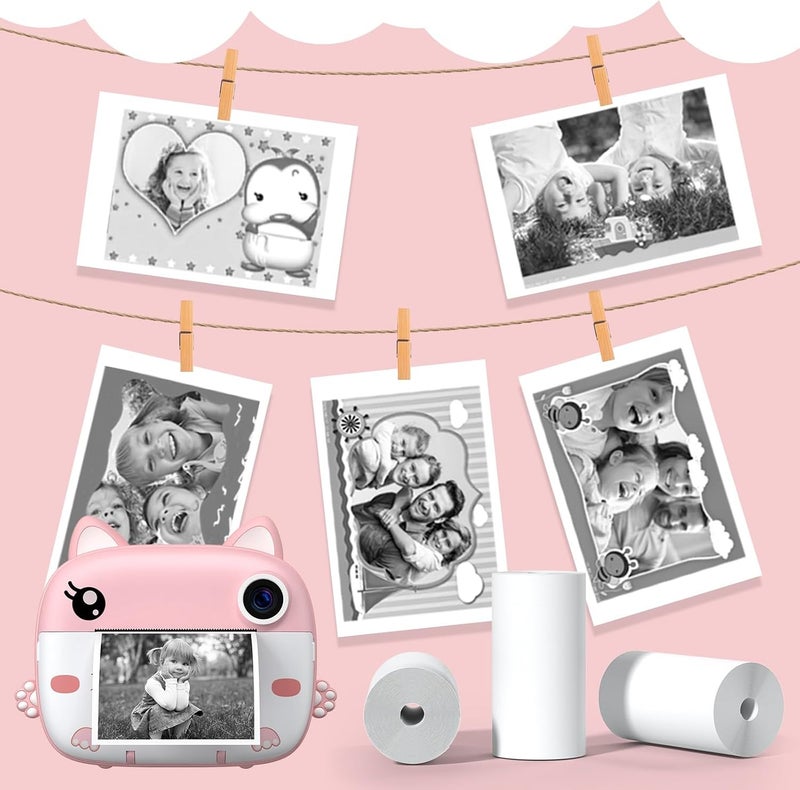 Kids Instant Camera Refill Print Paper-5 Rolls for Kids Instant Print Camera,HD Printing Thermal Print Paper Set Portable Refill Print Paper - Image 4