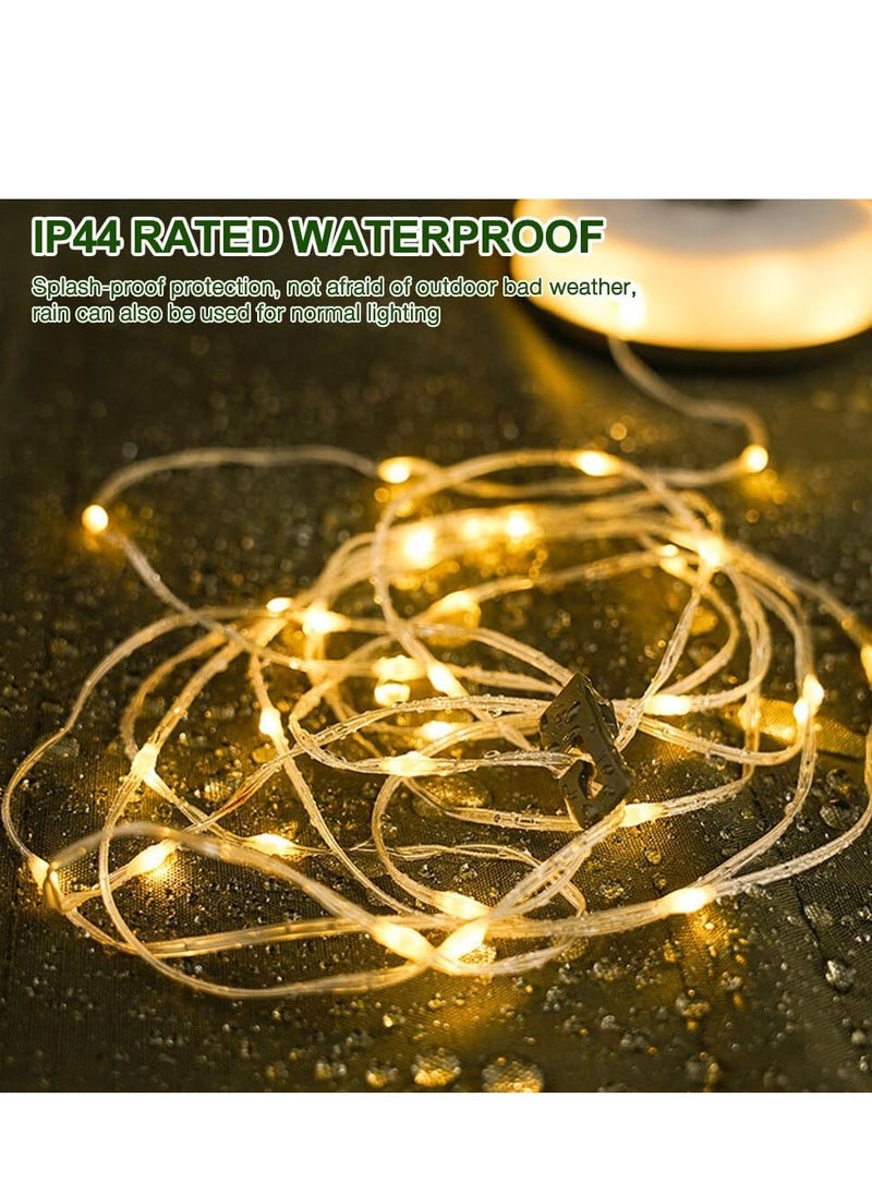 إلترازون Camping String Lights, 10M Outdoor Waterproof Portable Stowable String Light, Warmyard Lights with 5 Lighting Modes, USB Rechargeable Outdoor String Lights for Camping Trips, RV, Hiking [Energy Class A]  - Image 4