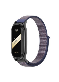 Generic Replacement Strap For Xiaomi Mi Band 8 Mijobs Plus Case Breathable Nylon Loop Watch Band Midnight Blue Black 