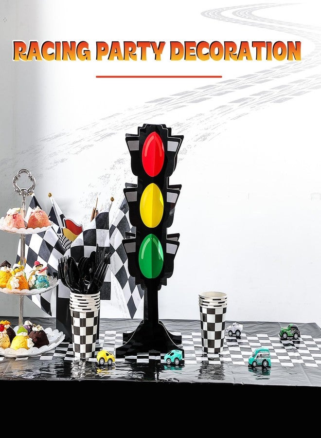 Weekgrat 6 Pcs Traffic Light Racing Car Party Centerpieces 3D Cardboard Traffic Light Fast One Birthday Decorations for Racing Theme Birthday Party Photo Props Supplies(Alien,13.8 Inch) - Image 5