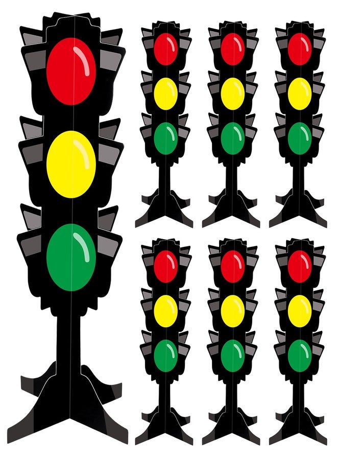 Weekgrat 6 Pcs Traffic Light Racing Car Party Centerpieces 3D Cardboard Traffic Light Fast One Birthday Decorations for Racing Theme Birthday Party Photo Props Supplies(Alien,13.8 Inch) - Image 1