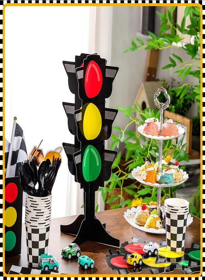 Weekgrat 6 Pcs Traffic Light Racing Car Party Centerpieces 3D Cardboard Traffic Light Fast One Birthday Decorations for Racing Theme Birthday Party Photo Props Supplies(Alien,13.8 Inch) - Image 4