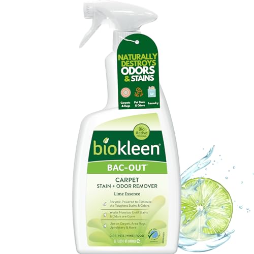 Biokleen بيوكليين باك-أوت مزيل بقع إنزيمي - 32 أونصة - رذاذ رغوي طبيعي، يدمر البقع والروائح بأمان، للبقع الناتجة عن الحيوانات الأليفة، الغسيل، الحفاضات، النبيذ، السجاد، صديق للبيئة، غير سام، نباتي - Image 1