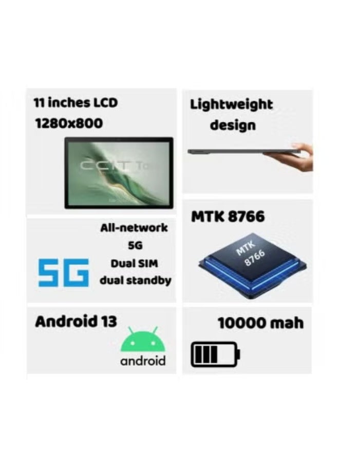 CCIT Tab 13 Pro 10.1-Inch Android Tablet – Powerful Octa-Core Processor with 8GB RAM & 256GB ROM for Fast Multitasking & Storage, Dual SIM 4G LTE + Wi-Fi for Reliable Connectivity, 8000mAh Battery for Long Usage, Includes Wireless Keyboard & Mouse, Stylish Grey Design Perfect for Work, Study & Entertainment - Image 3